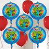 Numberblocks Party Balloons, 5-Count Foil Mylar Balloon Decorations for Kids Birthday Parties and Numberblocks Celebrations