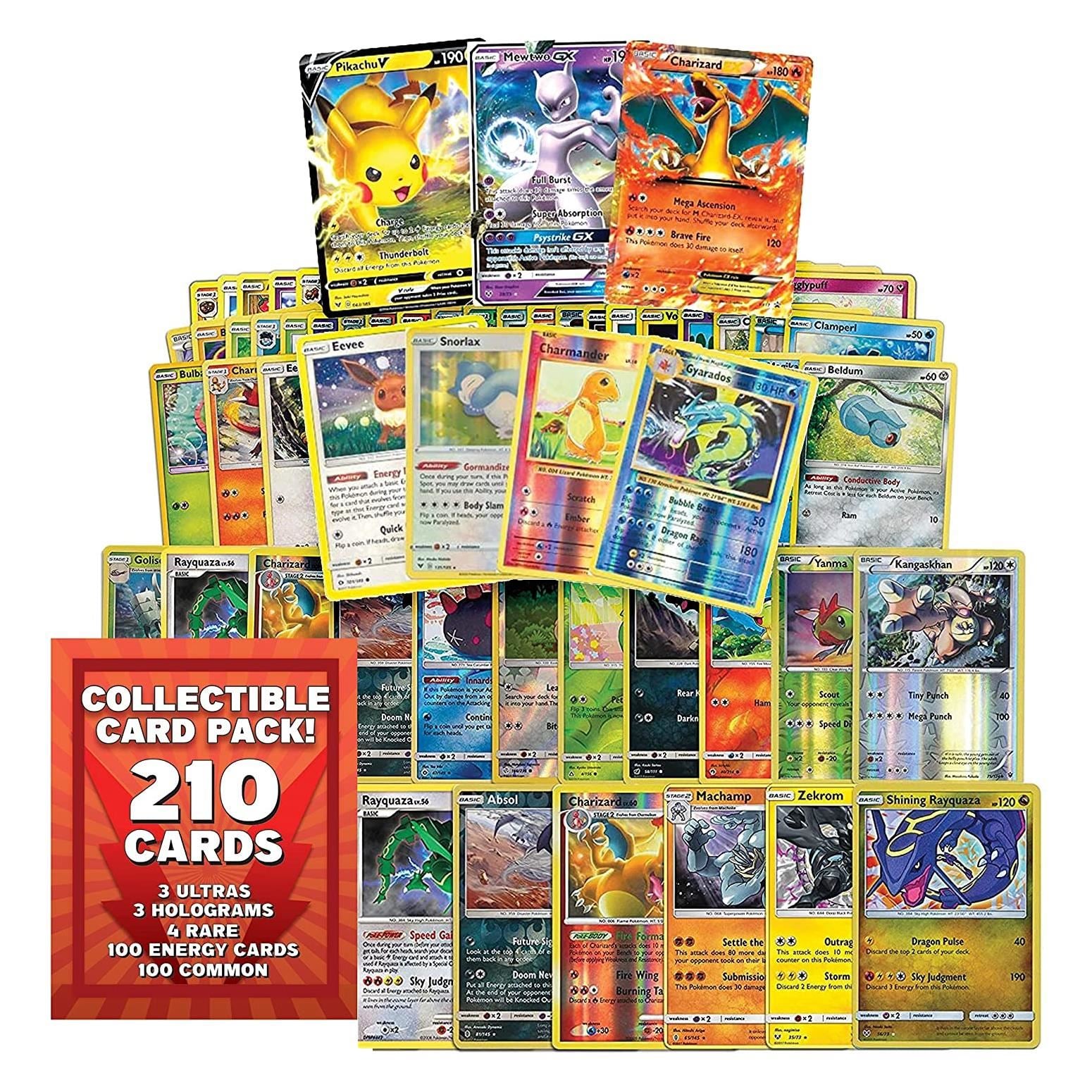 Pokemon Trading Cards 210ct Assorted 3 GX 3 Hologram 4 Rare Collectibl Mighty Mojo Toys Pokemon Trading Cards 210ct Assorted 3 GX 3 Hologram 4 Rare Collectibl Mighty Mojo Toys
