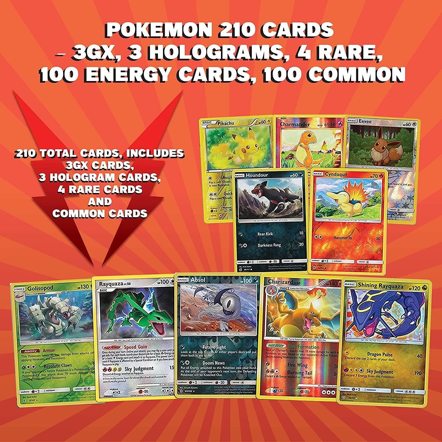 Pokemon Trading Cards 210ct Assorted 3 GX 3 Hologram 4 Rare Collectibl Mighty Mojo Toys Pokemon Trading Cards 210ct Assorted 3 GX 3 Hologram 4 Rare Collectibl Mighty Mojo Toys