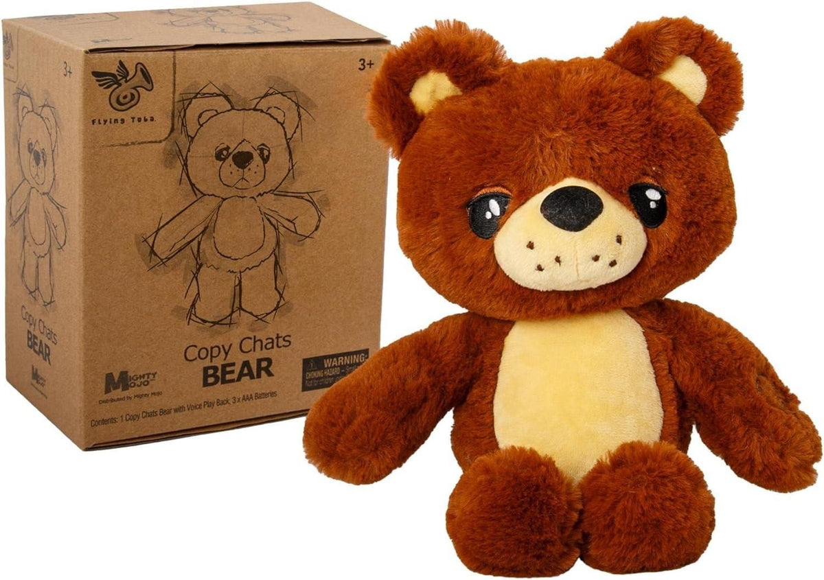 Talk Back Bear Doll Soft Repeating Plush Kids Toy Educational Mighty M ...