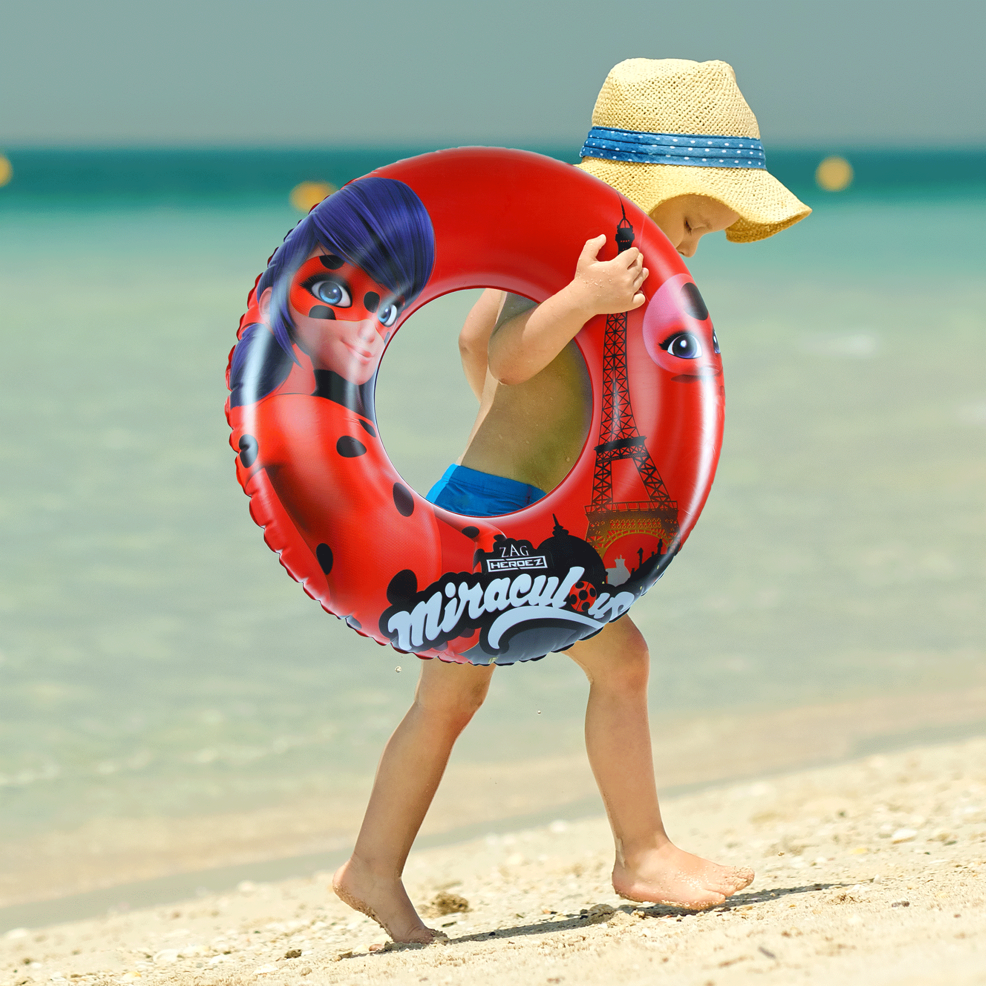 Red Pool Raft Miraculous Pool Float – Red Tube with Black Base | MMT – Mighty Mojo Toys