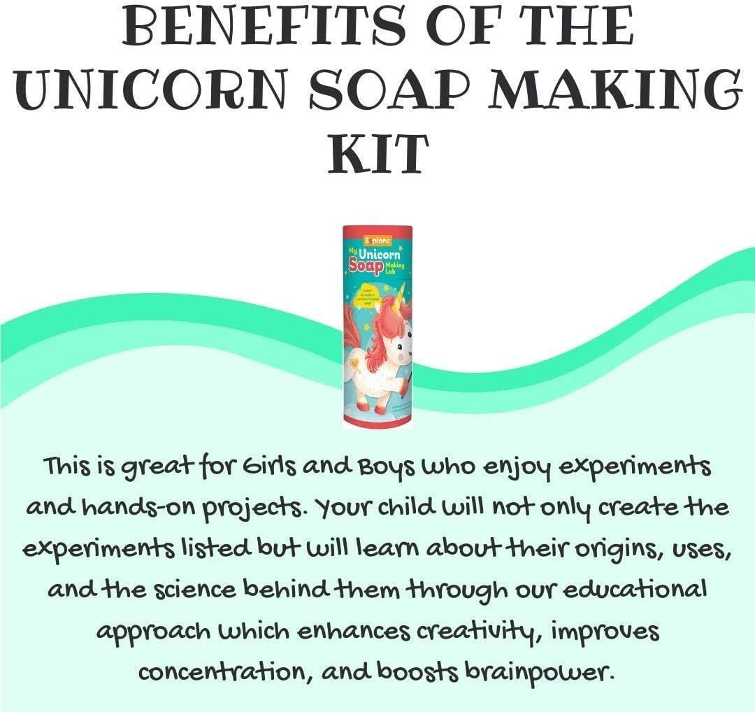 Unicorn Soap Making Kit - Girls Crafts DIY Project Age 6+ Year Old Kids  Girl Gifts Science STEM Activity Teenage Christmas Gift Make Your Own Kits